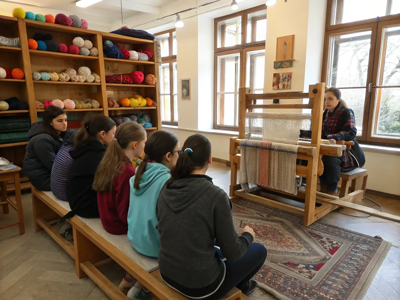 A diverse group of people participating in a cultural heritage workshop, showcasing ASSOC PALI SERVICES' dedication to preserving and promoting local traditions.